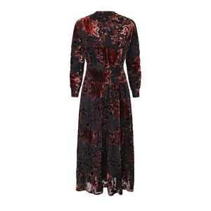 Chic Velvet Floral Long Sleeve Dress
